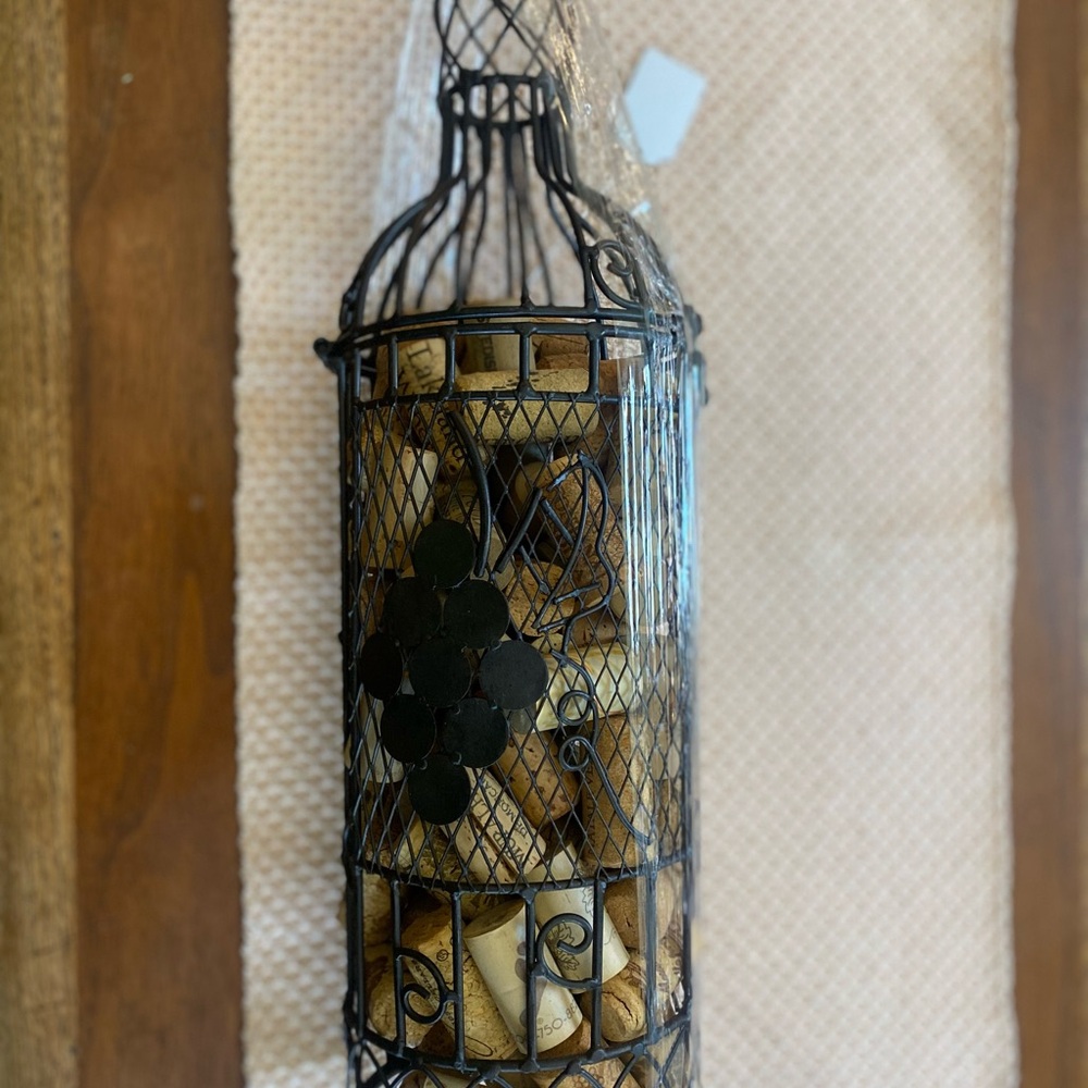 Black Wire Wine Cork Holder